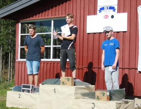 Seierpallen i junior menn, f.v. Tobais Rønning, Henrik Fylling og Jørgen Engen.